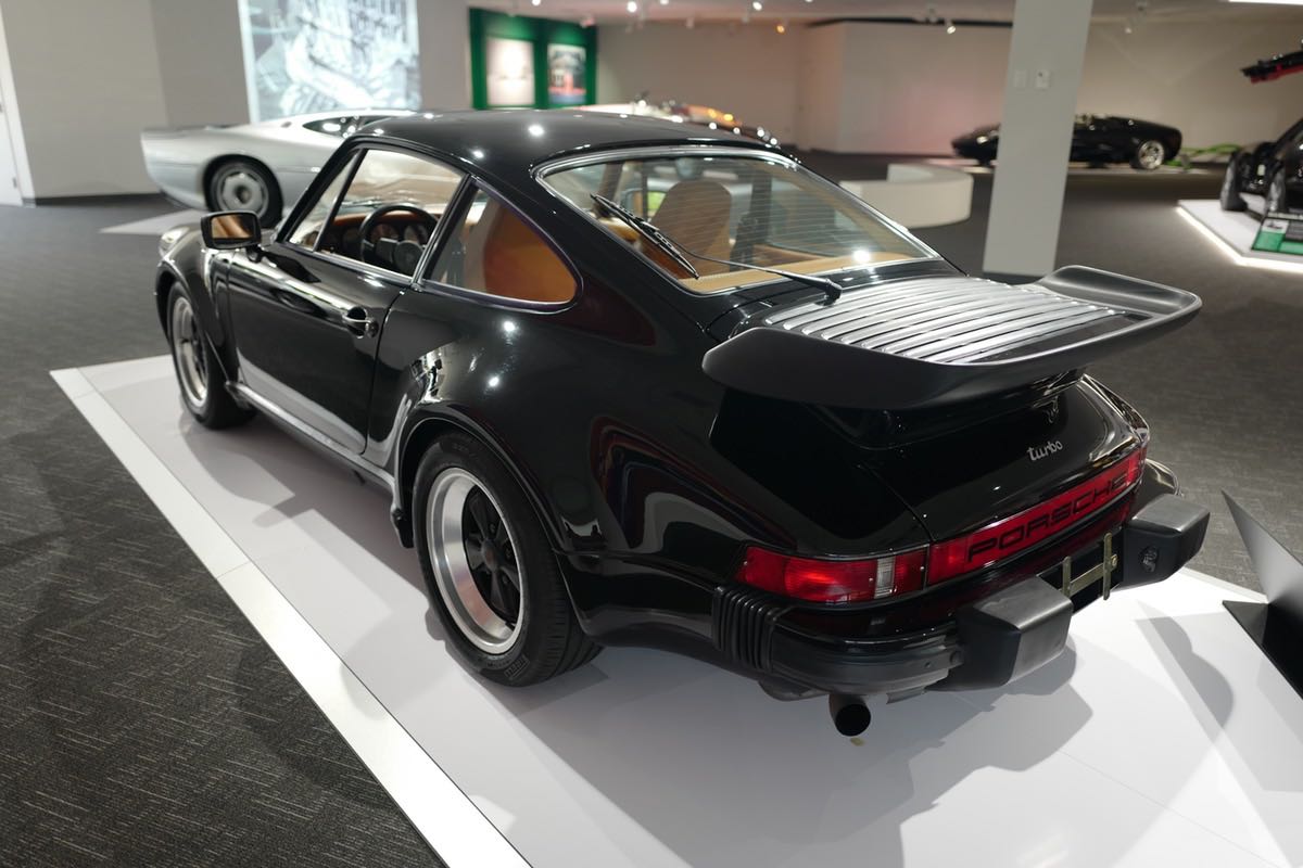 Black Porsche 911 Turbo 930 at Newport Car Museum