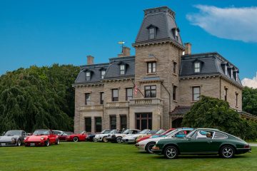 Larry Levin captures Porsche diversity in front of Chateau-sur-Mer in Newport RI