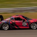 KMC GT2 Porsche race car testing at Thompson Speedway 2021